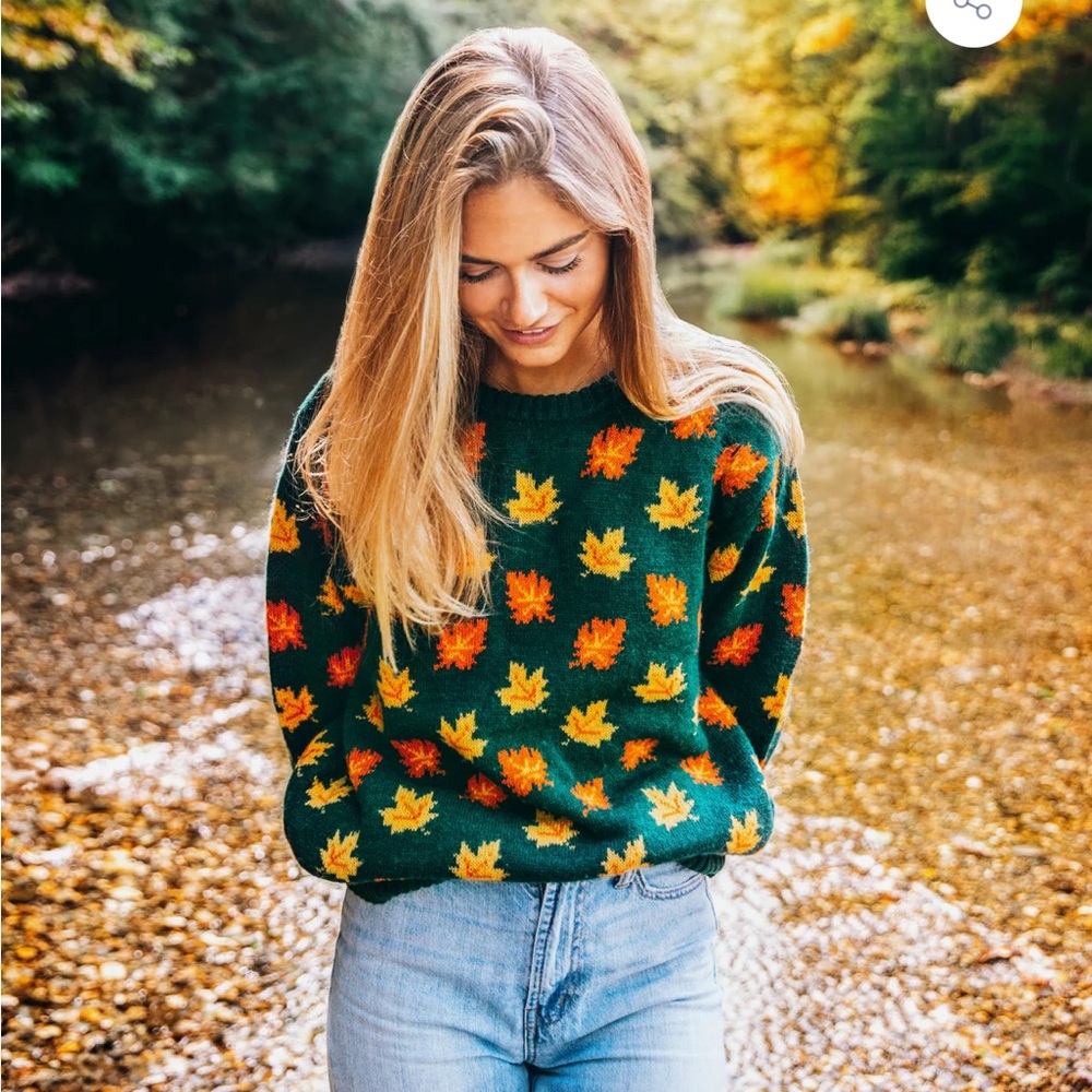 Kiel James Patrick Autumn Leaf Pattern Sweater